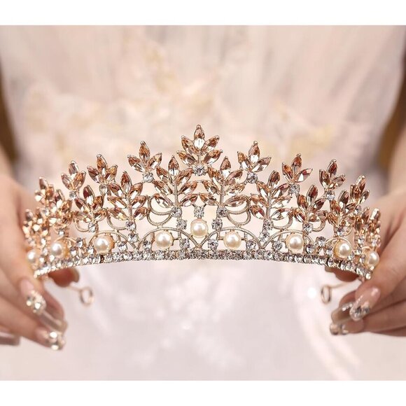 Silver Crystal Crown Tiara for Women Bridal Wedding Prom Pageant Party